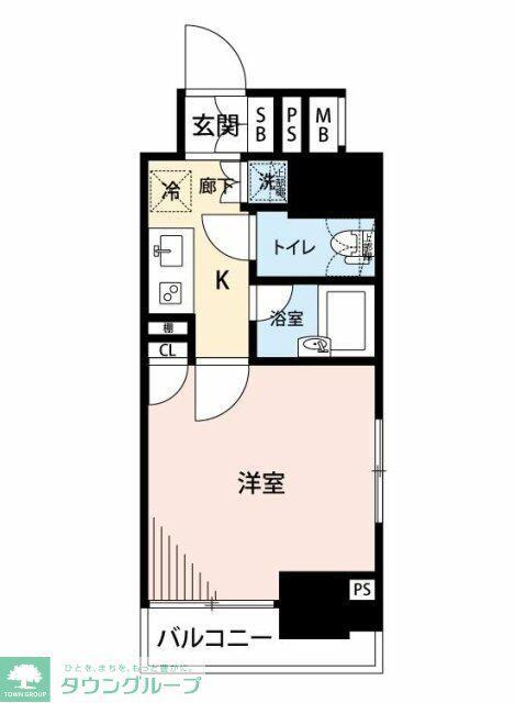 ヴァレッシア秋葉原シティ(1K/8階)の間取り写真