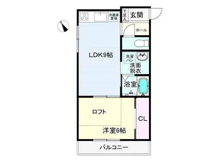 上木崎スクールフロント(1SLDK/2階)の間取り写真