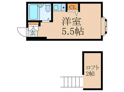 CPかなめ(ワンルーム/2階)の間取り写真