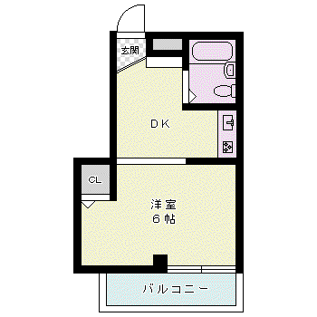ビーハイブビル(1DK/3階)の間取り写真