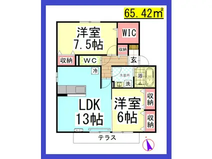 DL スワロウテイルD(2LDK/1階)の間取り写真