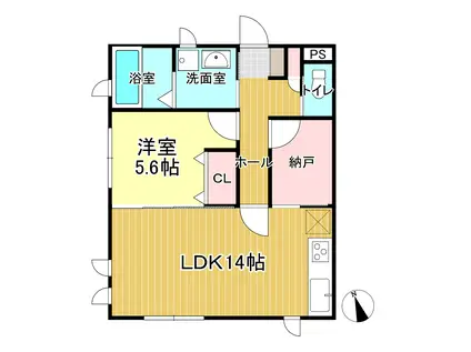 レスポワール・ハウス(1LDK/1階)の間取り写真