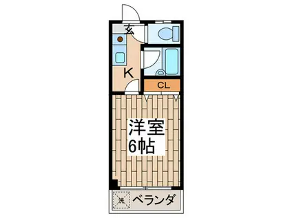 シャングリラ兼坂(1K/4階)の間取り写真
