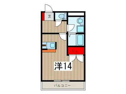 アメニティ冨士見(ワンルーム/1階)の間取り写真