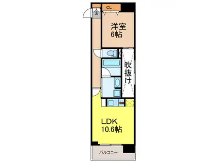 S-FORT宇都宮(1LDK/3階)の間取り写真