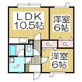 キリークMS(2LDK/3階)の間取り写真