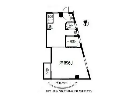 秋葉町マンション(2K/3階)の間取り写真