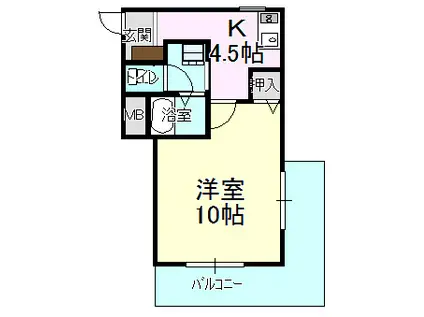 ダイヤモンドヒル(1K/5階)の間取り写真