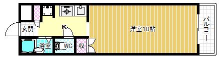 マンション福寿(1K/3階)の間取り写真