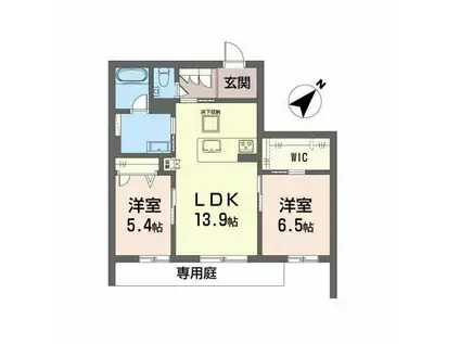 シャーメゾンアイリス(2LDK/1階)の間取り写真