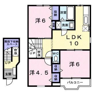 ファミールFUJIA(3LDK/2階)の間取り写真