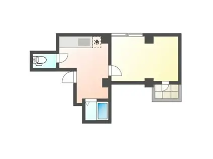 ケンセイビル(1DK/2階)の間取り写真