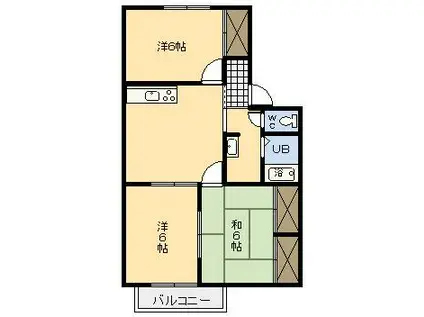 オーシャンヒルA(3DK/2階)の間取り写真