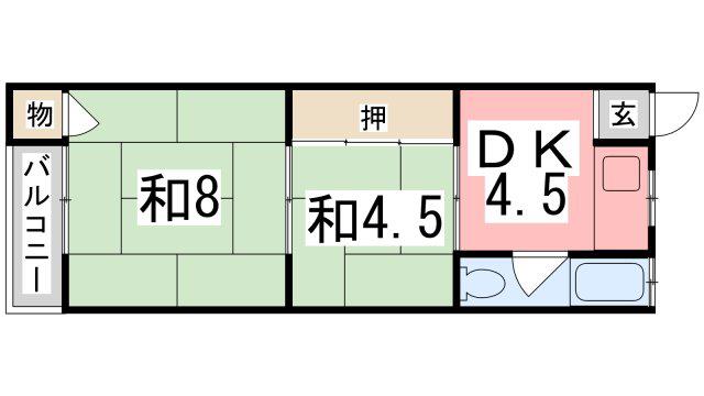 ゆめさきコーポ(2K/3階)の間取り写真
