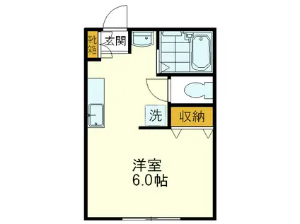 フロマージュ国立(ワンルーム/2階)の間取り写真