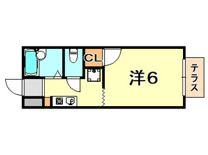 ラポール(1K/2階)の間取り写真