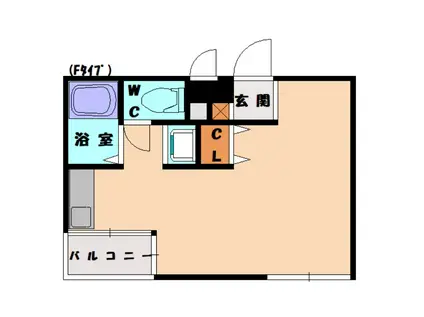 ダイナコート産大前(ワンルーム/2階)の間取り写真