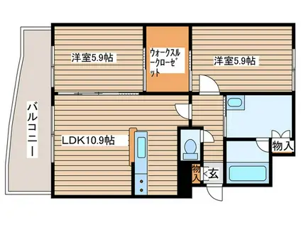 ラフィネ桑園(2LDK/8階)の間取り写真