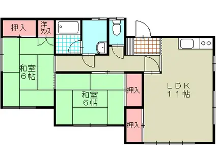 メゾンドK・Y(2LDK/2階)の間取り写真