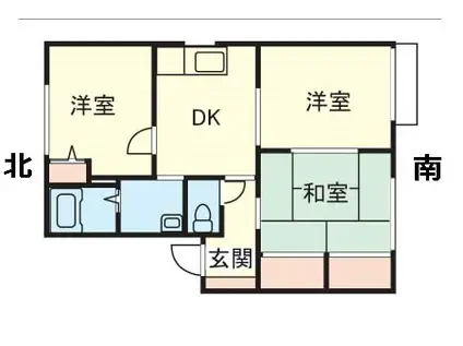 エレガンコート C(3DK/2階)の間取り写真