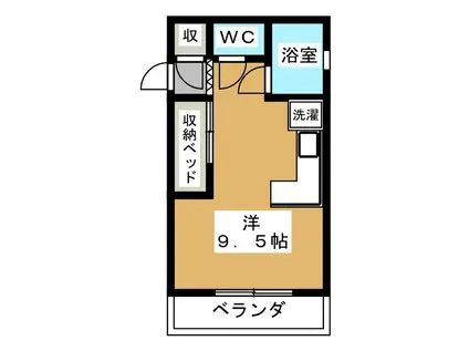 プティオーベルジュ(ワンルーム/1階)の間取り写真