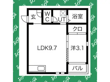 エステート西高蔵(1LDK/1階)の間取り写真