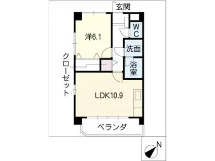 プライムガーデン(1LDK/3階)の間取り写真