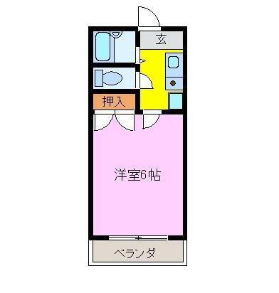 そよ風5番館 1K(1K/3階)の間取り写真