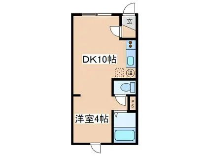 パークサイド廉(1LDK/4階)の間取り写真