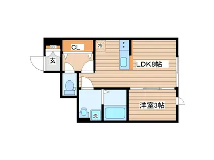 PAMS(1LDK/1階)の間取り写真