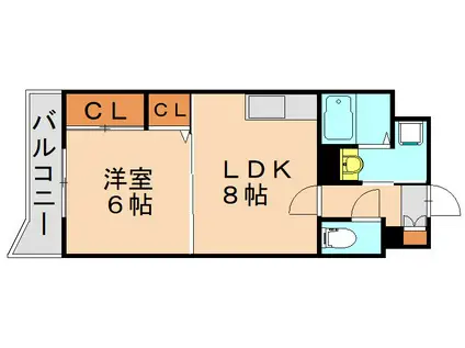 ヒット砂津BLD(1LDK/5階)の間取り写真