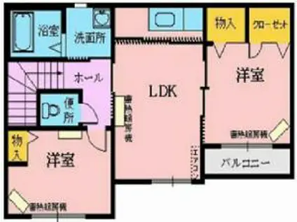 グラヴィエ長田町(2DK/2階)の間取り写真