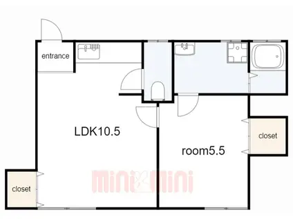GRAN一ノ谷(1LDK/2階)の間取り写真