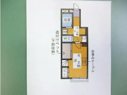 プレズントハイツ長岡(1K/1階)の間取り写真