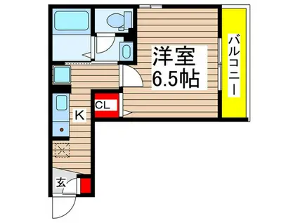 ライフステーション船橋(1K/1階)の間取り写真