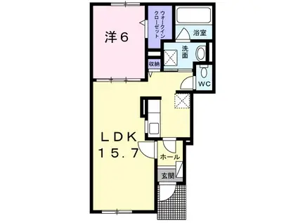 パルタージュ(1LDK/1階)の間取り写真