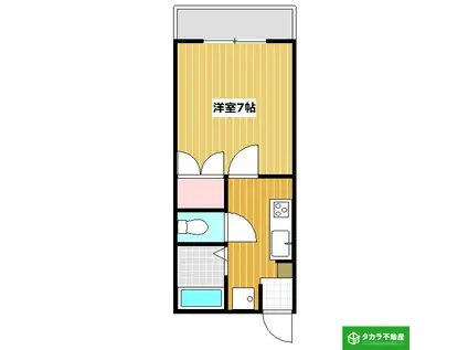 リバーサイド津留(1K/1階)の間取り写真