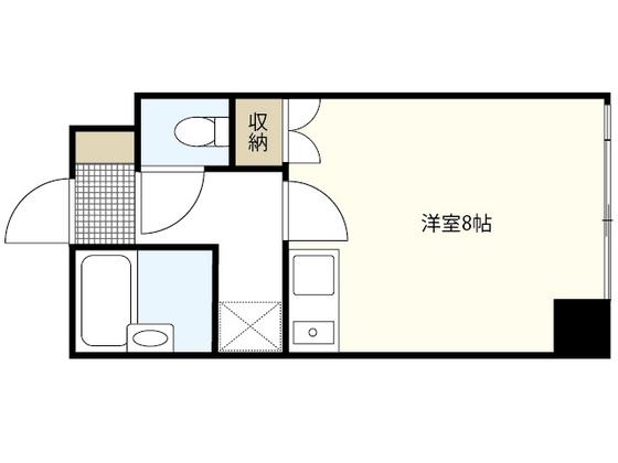 Uビル(ワンルーム/2階)の間取り写真