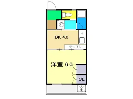 コスモハイツ高須2(1DK/2階)の間取り写真
