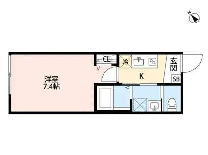 K1 APARTMENNTS(1K/1階)の間取り写真