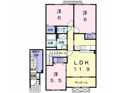 ETERNO Y III(3LDK/2階)の間取り写真