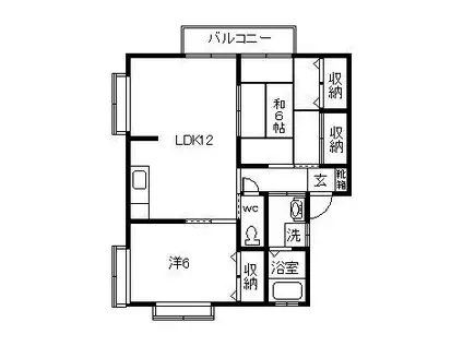 アメニティ岩城(2LDK/2階)の間取り写真