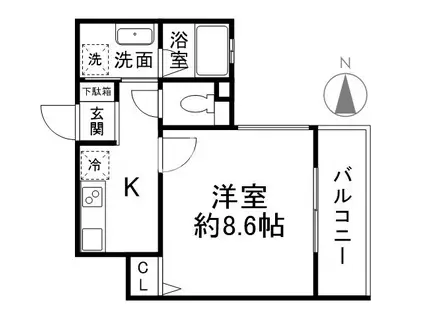 SUMIKA六角高倉(1K/10階)の間取り写真