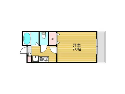 メゾンアリュール(1K/2階)の間取り写真