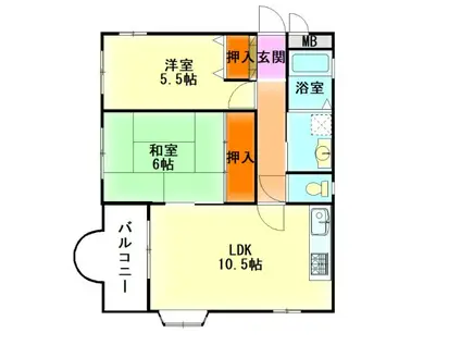 ラ・トレンティーノ23(2LDK/2階)の間取り写真