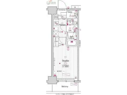 ガーラ・プライム横濱関内(1K/10階)の間取り写真