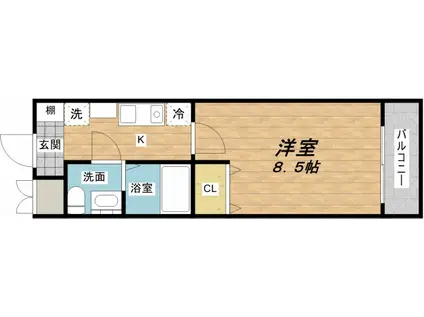 アーデン和泉町(1K/4階)の間取り写真