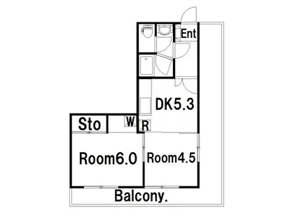 YUIビル(2DK/4階)の間取り写真