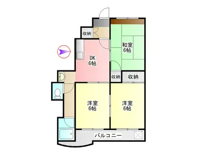 メゾンカトウII(3DK/5階)の間取り写真