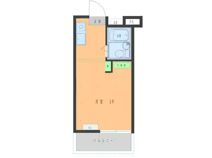 リバティヒルズ(ワンルーム/3階)の間取り写真